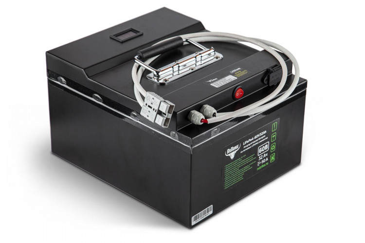 Тяговый железо-фосфатный аккумулятор RuTrike LiFePO4 60V32Ah (50А) в Челябинске