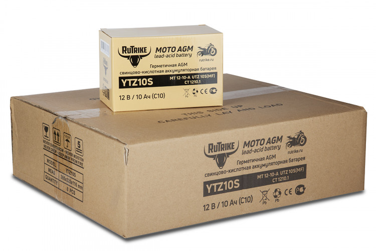 Аккумулятор стартерный для мототехники Rutrike YTZ10S (12V/10Ah) в Челябинске