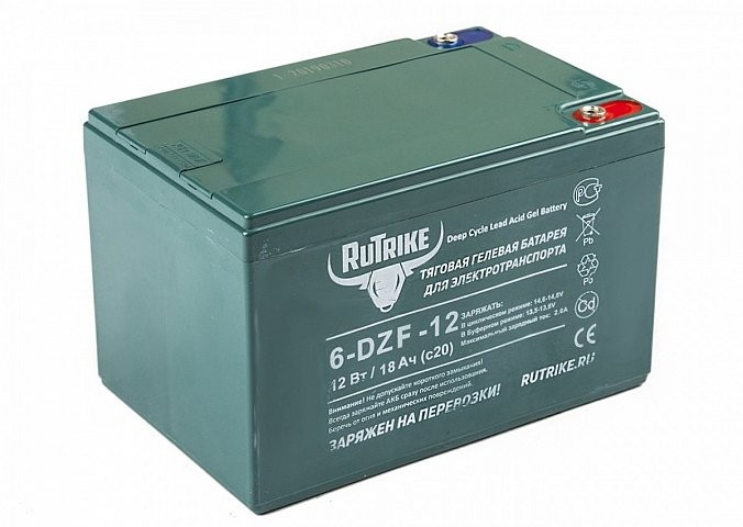 Тяговый гелевый аккумулятор RuTrike 6-DZF-12 (12V12A/H C2) в Челябинске