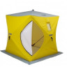 Палатка для рыбалки Helios утепл. Куб 1,8х1,8 желтый/серый в Челябинске