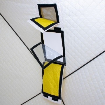 Палатка для рыбалки Helios утепл. Куб 1,8х1,8 желтый/серый в Челябинске