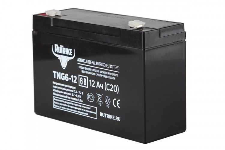 Тяговый гелевый аккумулятор RuTrike TNG 6-12 (6V12A/H C20) в Челябинске