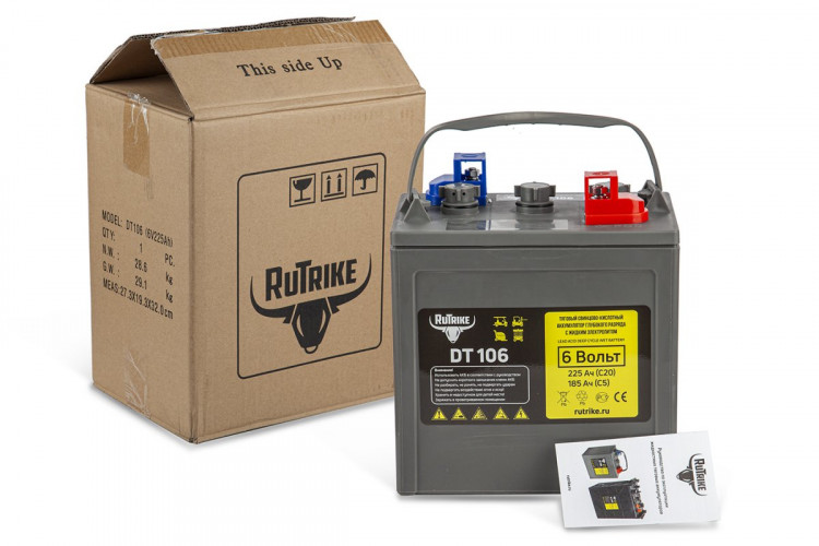 Тяговый аккумулятор RuTrike WET DT106 (T-105) 6V155A/H C3 в Челябинске