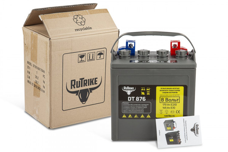 Тяговый аккумулятор RuTrike WET DT876 (T-875) 8V120A/H C3 в Челябинске