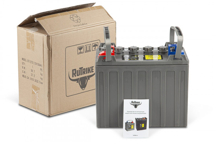 Тяговый аккумулятор RuTrike WET DT1275 (T1275) 12V100A/H C3 в Челябинске