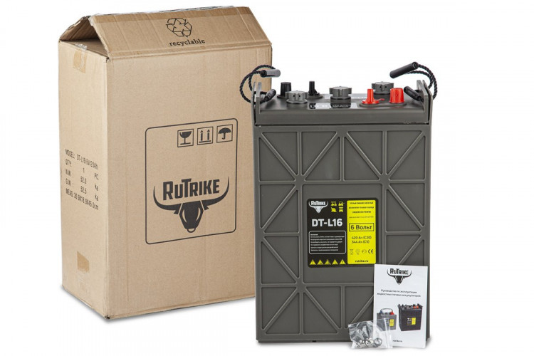 Тяговый аккумулятор RuTrike WET DTL16 (L16H-AC) 6V275A/H C3 в Челябинске