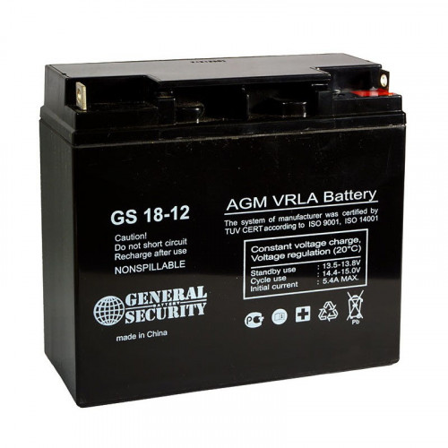 Аккумулятор General Security GS 12-18 L Kl (12 В, 18 Ач) в Челябинске