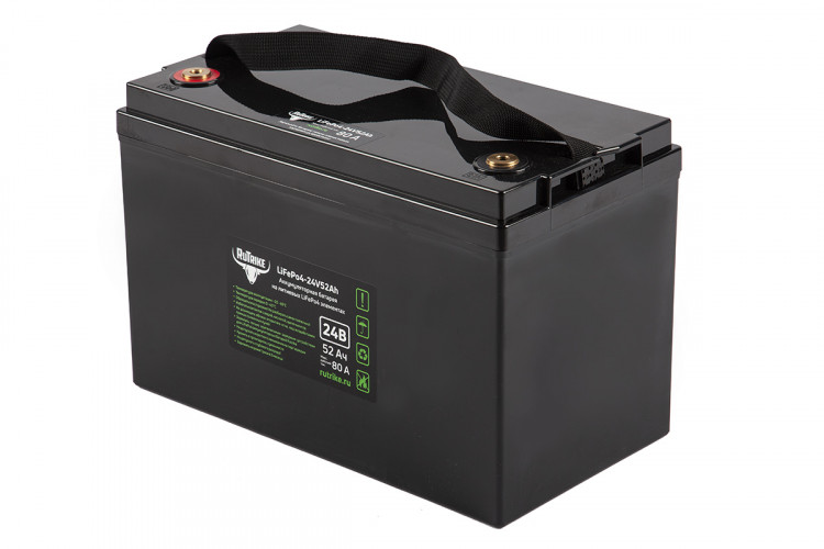 Тяговый железо-фосфатный аккумулятор RuTrike LiFePO4 24V52Ah (80A) в Челябинске