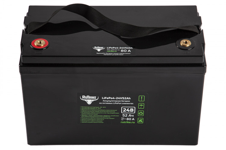Тяговый железо-фосфатный аккумулятор RuTrike LiFePO4 24V52Ah (80A) в Челябинске