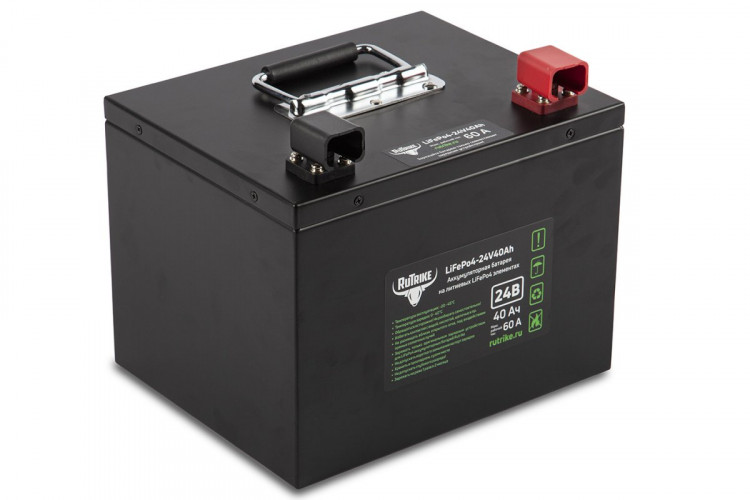 Тяговый железо-фосфатный аккумулятор RuTrike LiFePO4 24V40Ah (60A) в Челябинске