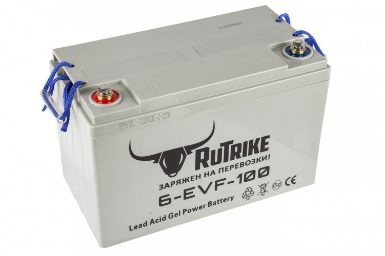 Тяговый гелевый аккумулятор RuTrike 6-EVF-100A (12V100A/H C3) в Челябинске