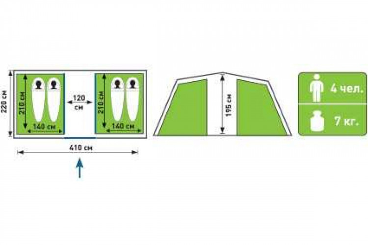Палатка туристическая Аtemi SELIGER 4CX в Челябинске