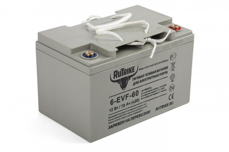 Тяговый гелевый аккумулятор RuTrike 6-EVF-60A (12V60A/H C3) в Челябинске